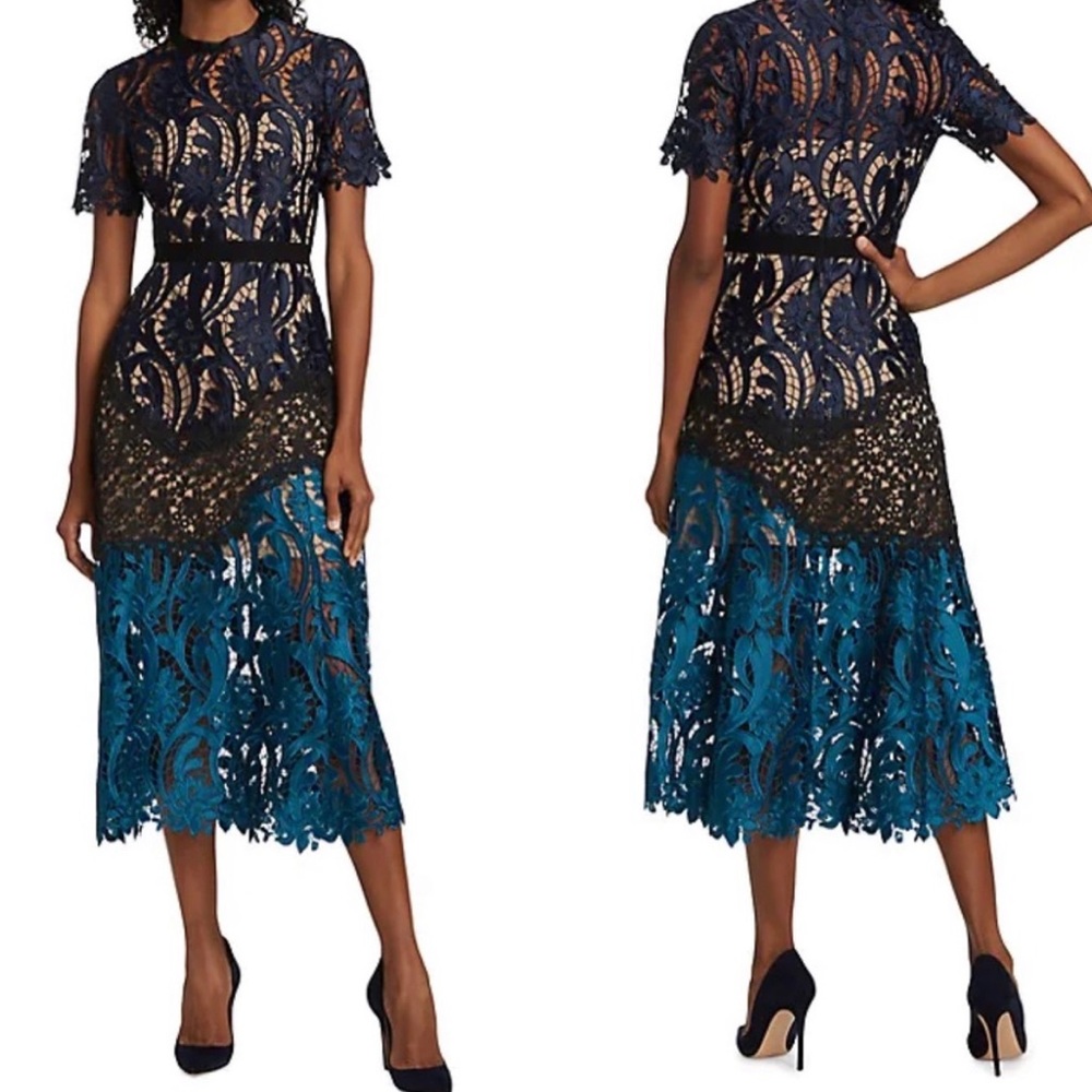 Self Portrait lace midi dress